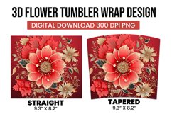 3D Flower Tumbler Wrap Design Product Image 3
