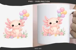 Pastel kawaii axolotl png design for T-shirts Product Image 3