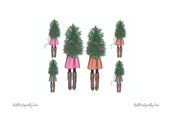 Christmas Tree Fashion Set Winter Holiday PNG Bundle Product Image 2