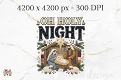 Oh Holy Night PNG, Nativity Scene Christmas Sublimation Product Image 2
