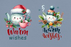 Warm Wishes. Christmas clipart. PNG sublimation Product Image 5