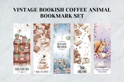 Vintage Bookish Coffee Animal Bookmark Set,Nostalgic Library Product Image 3