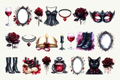 Gothic Romantasy Clipart Bundle BookTok Smut Dark Romance Product Image 3