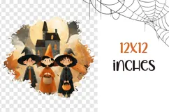 Kids Halloween PNG, Cartoon Halloween Castle Sublimation Product Image 3