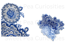 Blue Toile, Ephemera, PNG, Clipart, Junk Journal, flowers Product Image 3