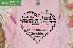 Bonus Mom Heart Shape SVG | Mother&#039;s Day Heart SVG PNG Product Image 3