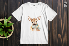 Cute Baby Deer with Scarf Clipart Sublimation PNG Product Image 2