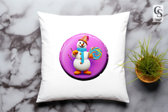 Cute Snowman Donut Clipart Sublimation PNG Product Image 3