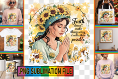 Joyful TOTE BAG Sublimation Magic, Praying Woman Product Image 1