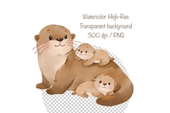Cute Sea Otter Clipart Watercolor Product Image 4