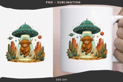 UFO highland cow png design for T-shirts Product Image 3