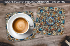Christmas Coaster Sublimation, Christmas Coaster PNG Design Product Image 1