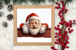 Christmas Santa Claus Peeking Clipart PNG Product Image 3