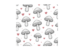 Scandinavian Mushroom Folk Rustic Paper, Digital Paper Product Image 3