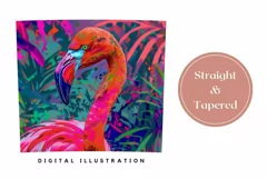 Pink Flamingo Tumbler Design, Neon Tropical Leaves Tumbler Product Image 3
