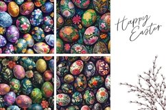 Easter Pillow Case Template, Cartoon Easter Eggs Pillow Product Image 3