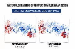 Watercolor Panting Of Flower Tumbler Warp Design Product Image 3