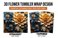 3d flower pattern tumbler wrap sublimation Product Image 3