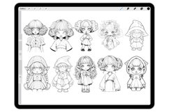 60 Procreate Chibi Girls Stamp Brushes Product Image 2