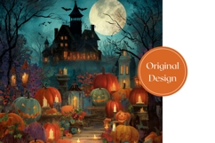 Spooky Halloween Castle Tumbler, Fantasy Tumbler Wrap Product Image 3