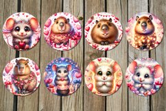 Valentine mouse &amp; capybara | car coaster &amp; key chain design Product Image 3