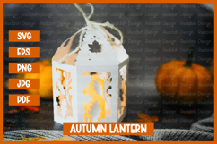 Autumn lantern SVG I Fall candle Paper cut SVG Product Image 2