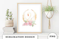 Watercolor Swan Princess png Product Image 3