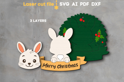 Hare Christmas Ornament SVG laser cut file for Glowforge Product Image 3