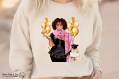 Curly Hair Graduation PNG That’s a Wrap Pink Stole Design Product Image 5