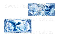 Vintage, Blue, Victorian, Overlay, Ephemera, PNG, Clipart Product Image 3