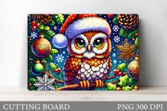 Christmas Owl Cutting Board. Christmas Cutting Board Product Image 1