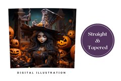 3D Witch Sublimation Design, 3D Halloween Tumbler Wrap Product Image 3