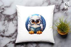 Reading Owl Clipart Sublimation PNG Product Image 3