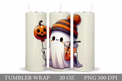 Cute Ghost Tumbler Sublimation. Ghost Halloween Tumbler Product Image 1