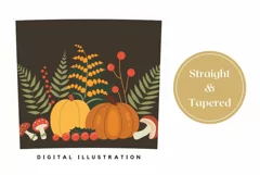 Pumpkin Tumbler Wrap Design, Floral Tumbler Design Product Image 3