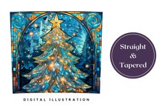 Stained Glass Christmas Tree Tumbler Wrap Sublimation Product Image 3