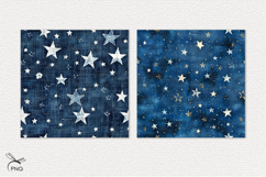 Denim with stars digital paper, background clipart Product Image 3