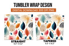 Abstract Shapes And Leaves Tumbler Wrap Sublimation Product Image 3