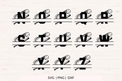 Baseball Split Monogram SVG Bundle 26 Letters Product Image 3