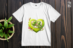 Cute Frog Couple Heart Illustration Clipart Sublimation PNG Product Image 2