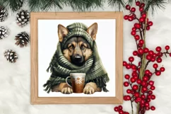 Christmas Dog And Coffee Clipart, Christmas Clipart Product Image 3