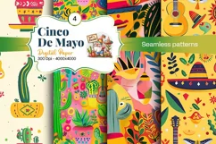 Cinco de Mayo digital paper, fiesta digital paper Product Image 2