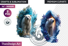 Watercolor Polar Bear Arctic Wildlife animal Illustration Product Image 1