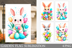 Easter Bunny Garden Flag.Easter Garden Flag Sublimation Product Image 1