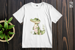 Cute Watercolor Crocodile Clipart Sublimation PNG Product Image 3