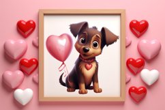 Cute Valentine Dog Clipart, Valentines Day Dog Clipart Product Image 3