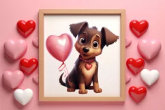 Cute Valentine Dog Clipart, Valentines Day Dog Clipart Product Image 3