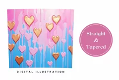 Love Hearts Tumbler Design, Valentine's Day Sublimation PNG Product Image 3