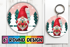 Blissful Car Coaster Round PNG, Gnomes Product Image 1