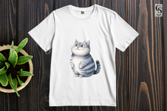 Cute Chubby Cat Watercolor Clipart Sublimation PNG Product Image 3